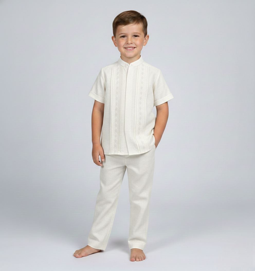 Conjunto Guayabera Bordada 130 niño bebe