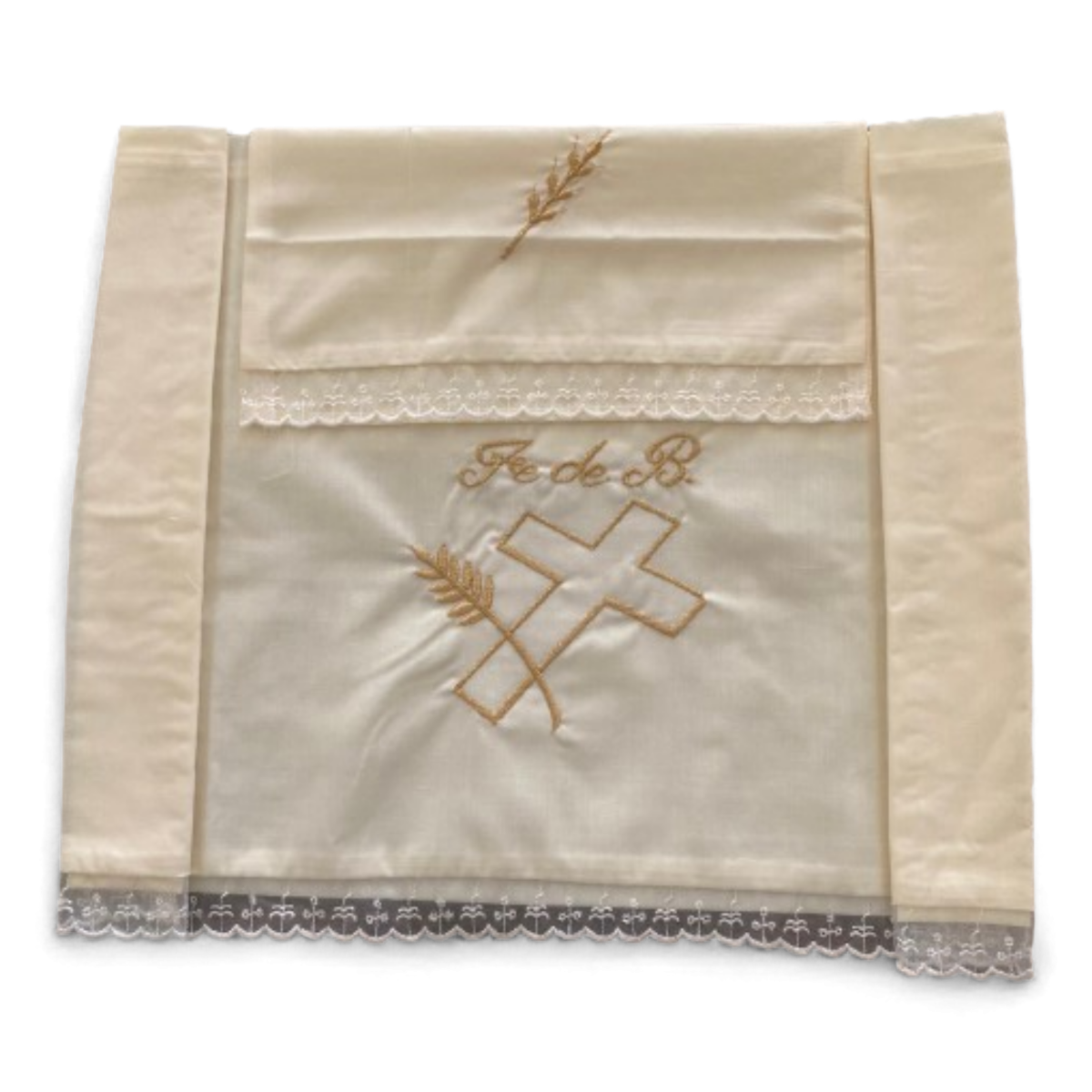 5 Sabanas bordadas con funda para bautizo