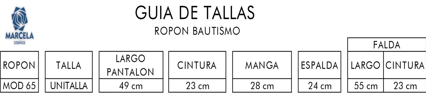 Ropon 65 Bautizo Niño