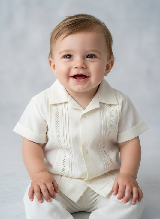 Conjunto Guayabera 107 Manta niño bebe