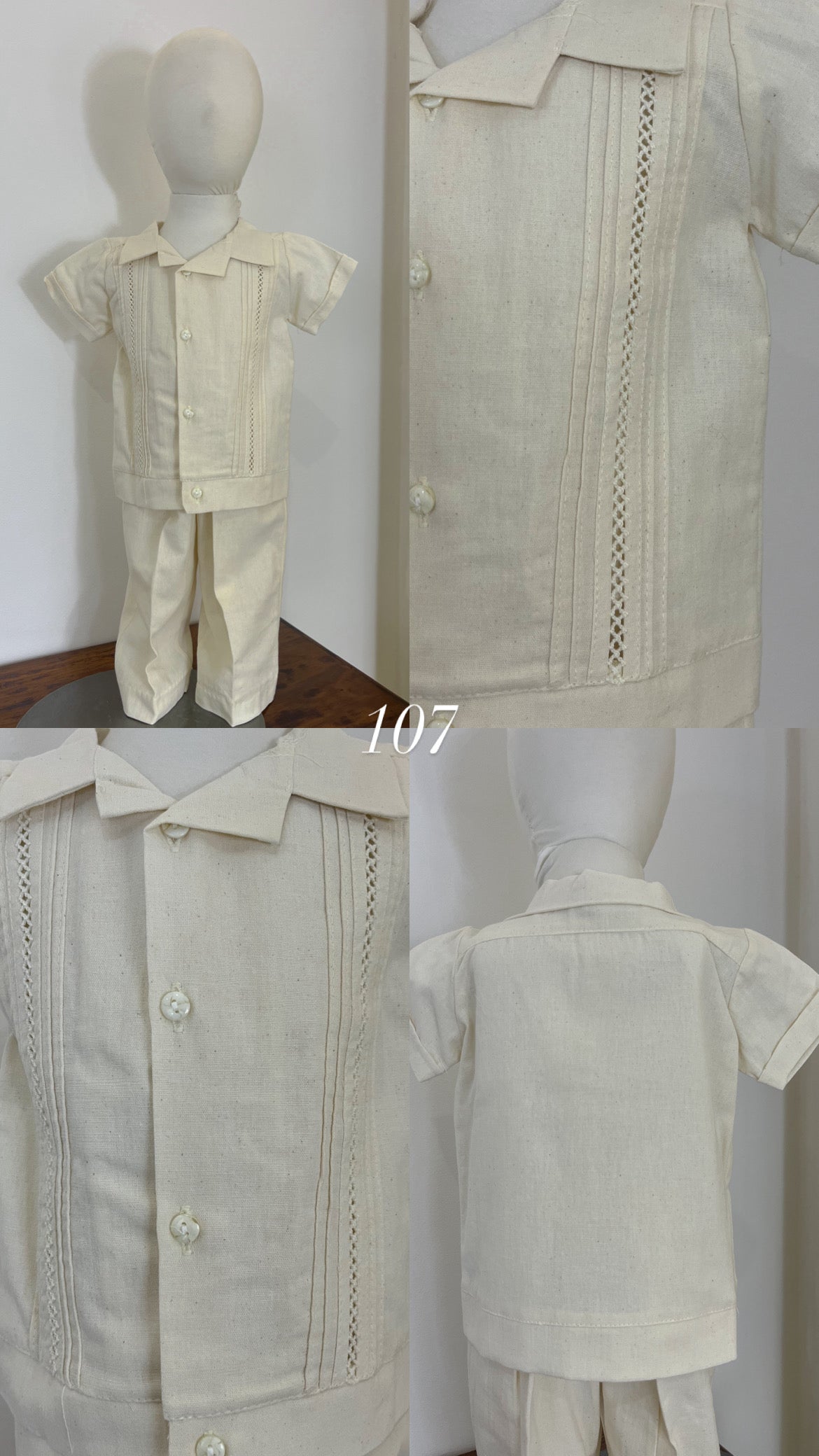 Conjunto Guayabera 107 Manta niño bebe