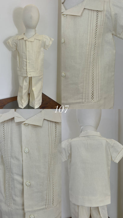 Conjunto Guayabera 107 Manta niño bebe