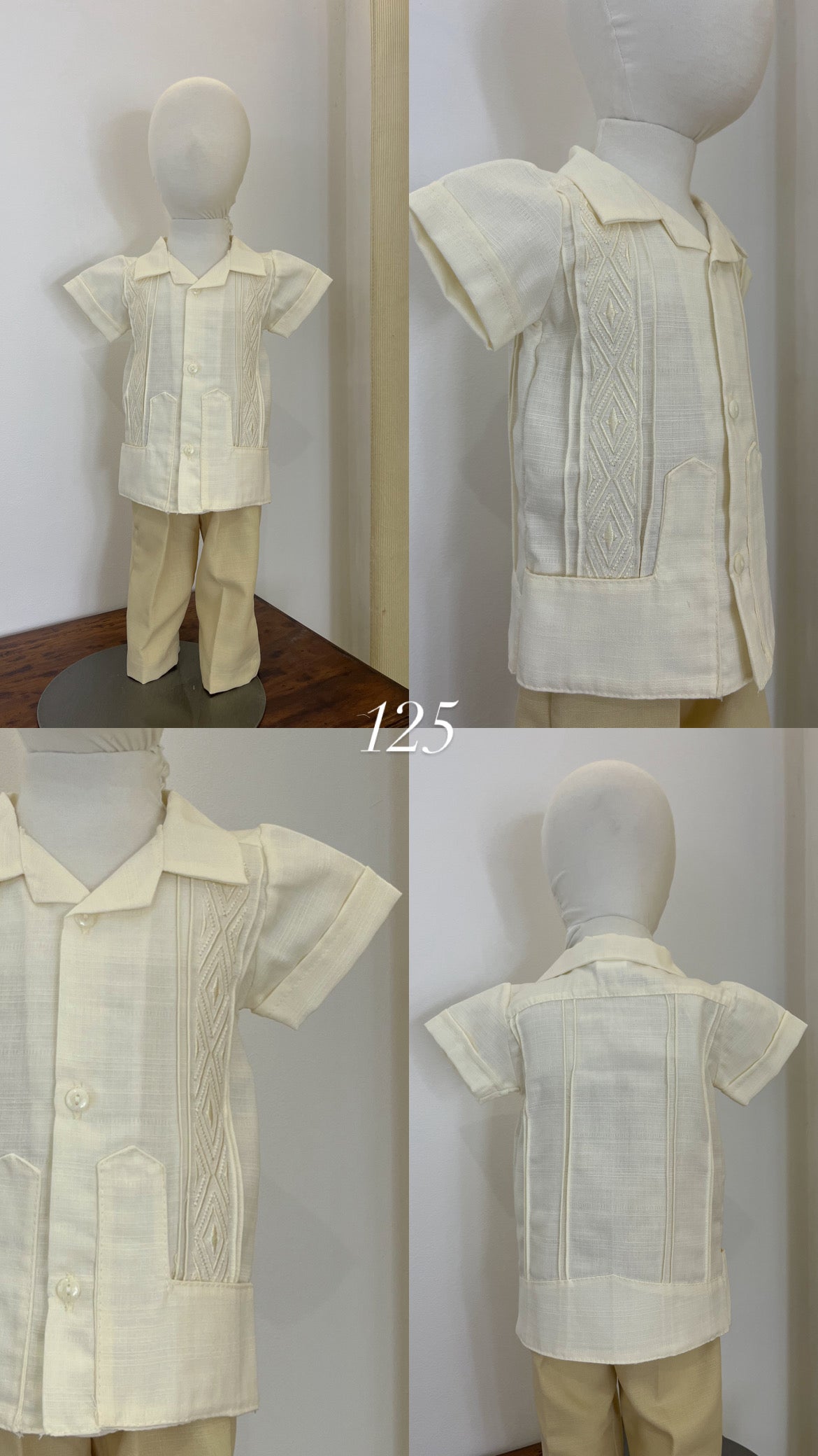 Conjunto Guayabera Bordado 125 niño bebe