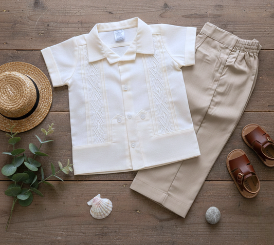 Conjunto Guayabera Bordado 125 niño bebe
