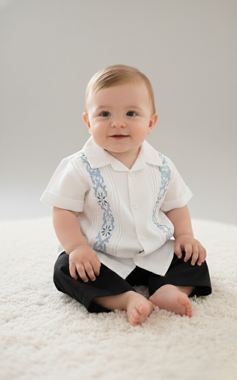 Conjunto Guayabera Bordado 127 niño bebe