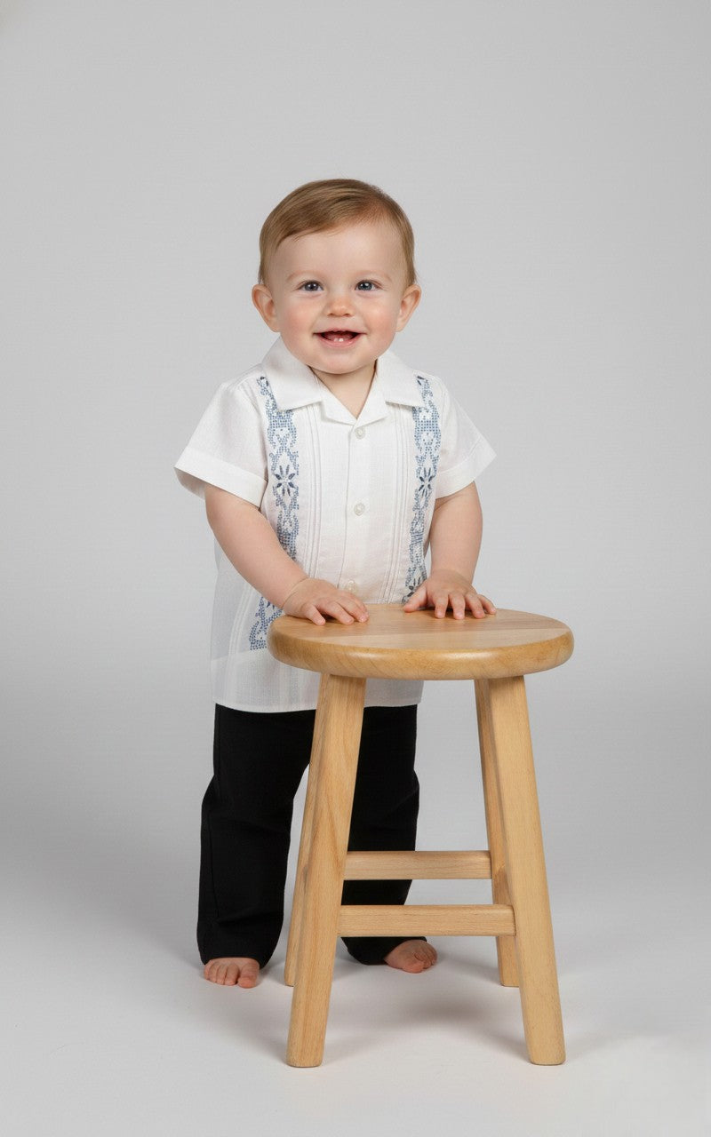 Conjunto Guayabera Bordado 127 niño bebe
