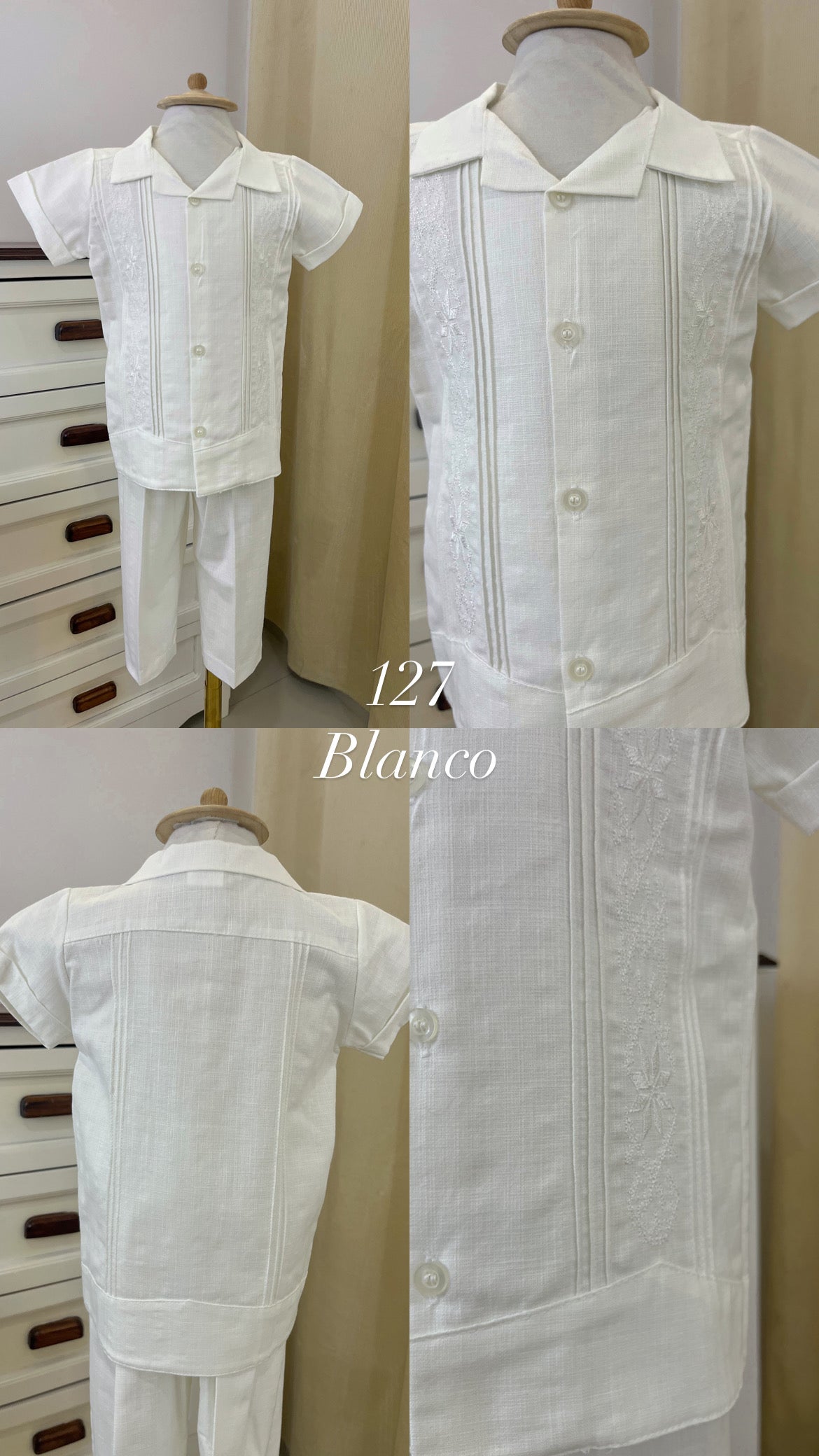 Conjunto Guayabera Bordado 127 niño bebe