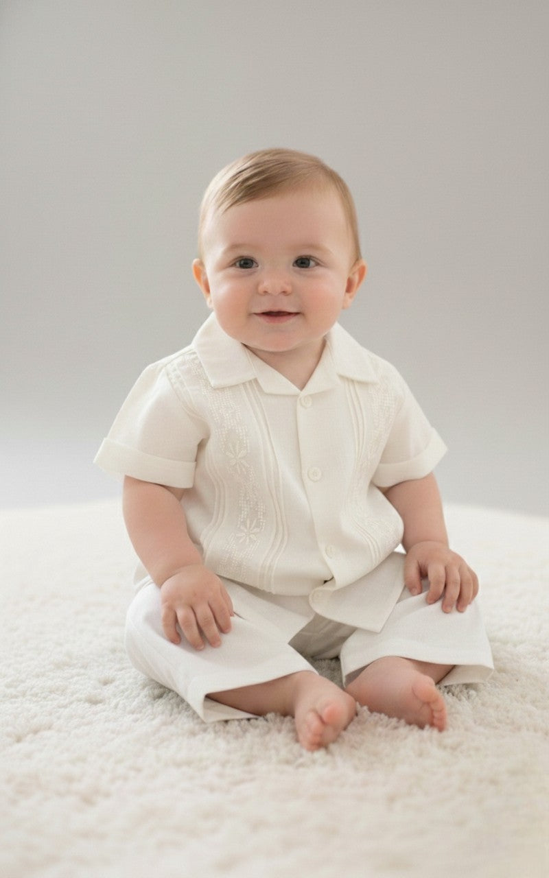 Conjunto Guayabera Bordado 127 niño bebe