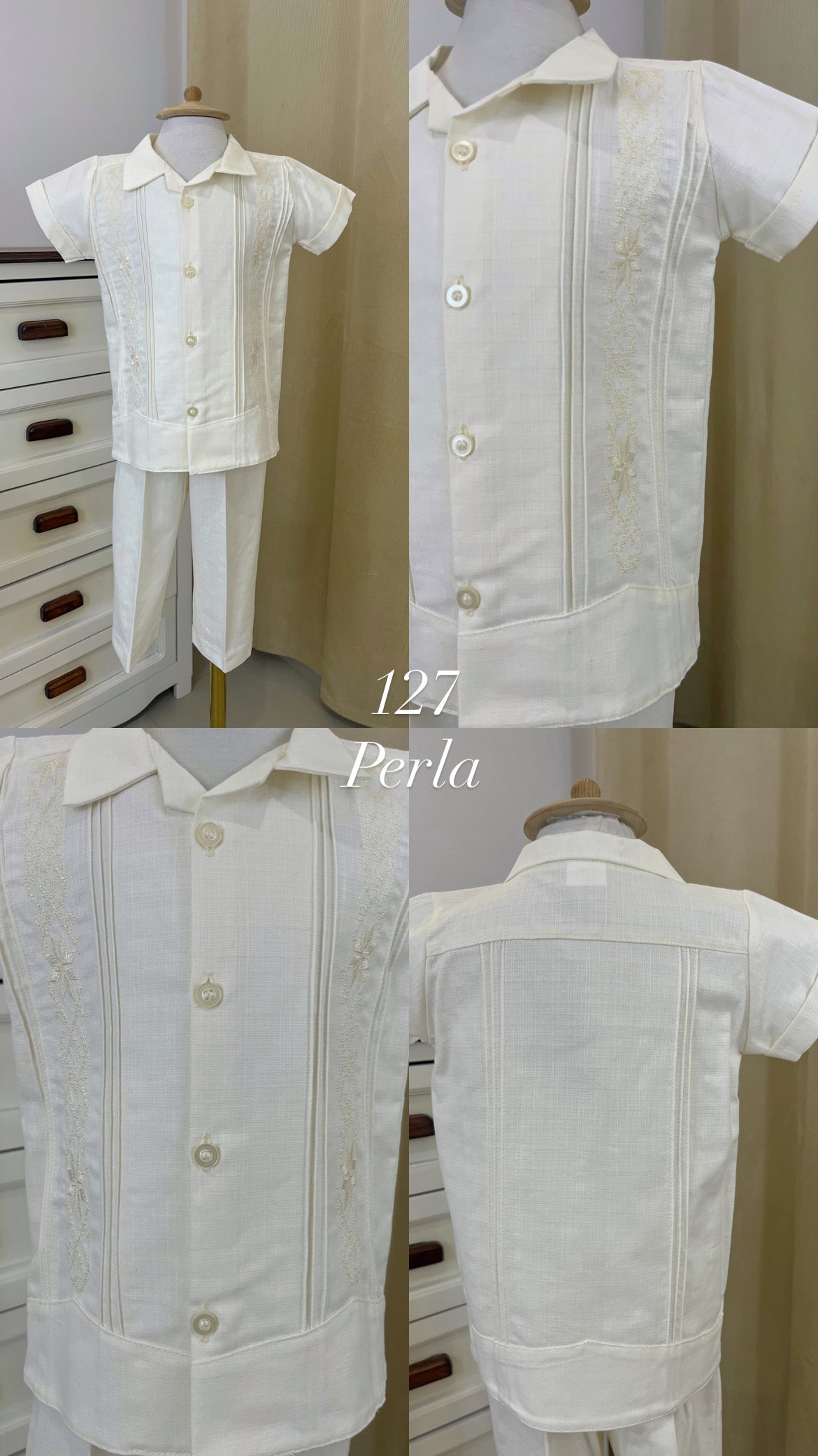 Conjunto Guayabera Bordado 127 niño bebe