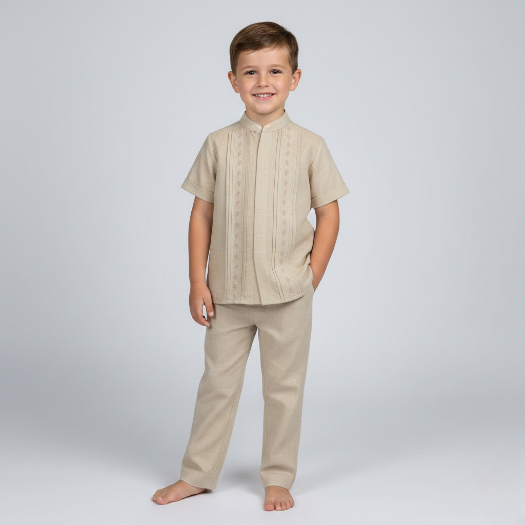 Conjunto Guayabera Bordada 130 niño bebe