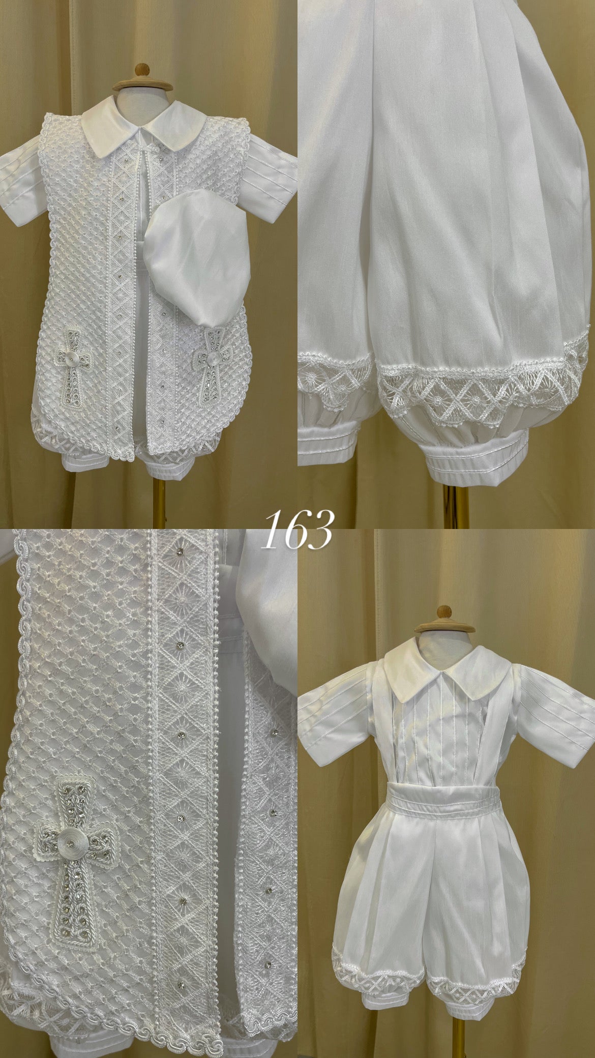 Ropón bombacho 163 +Kit de vela Bautizo Niño Bebe