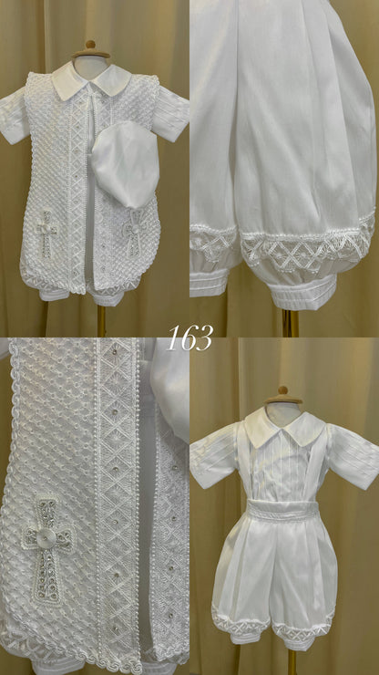 Ropón bombacho 163 +Kit de vela Bautizo Niño Bebe