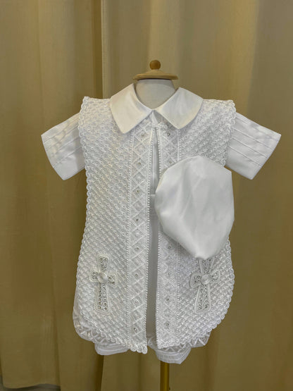 Ropón bombacho 163 +Kit de vela Bautizo Niño Bebe