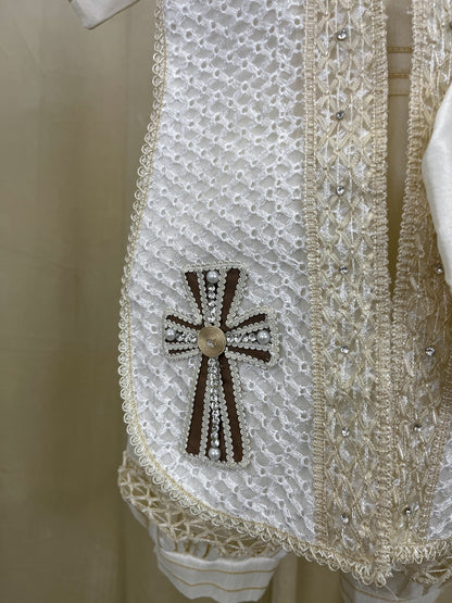 Ropón bombacho 163 +Kit de vela Bautizo Niño Bebe