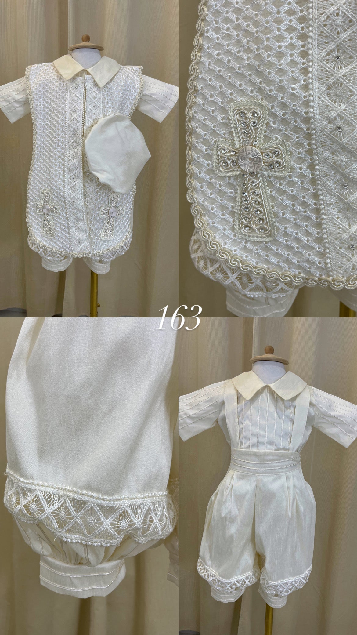 Ropón bombacho 163 +Kit de vela Bautizo Niño Bebe