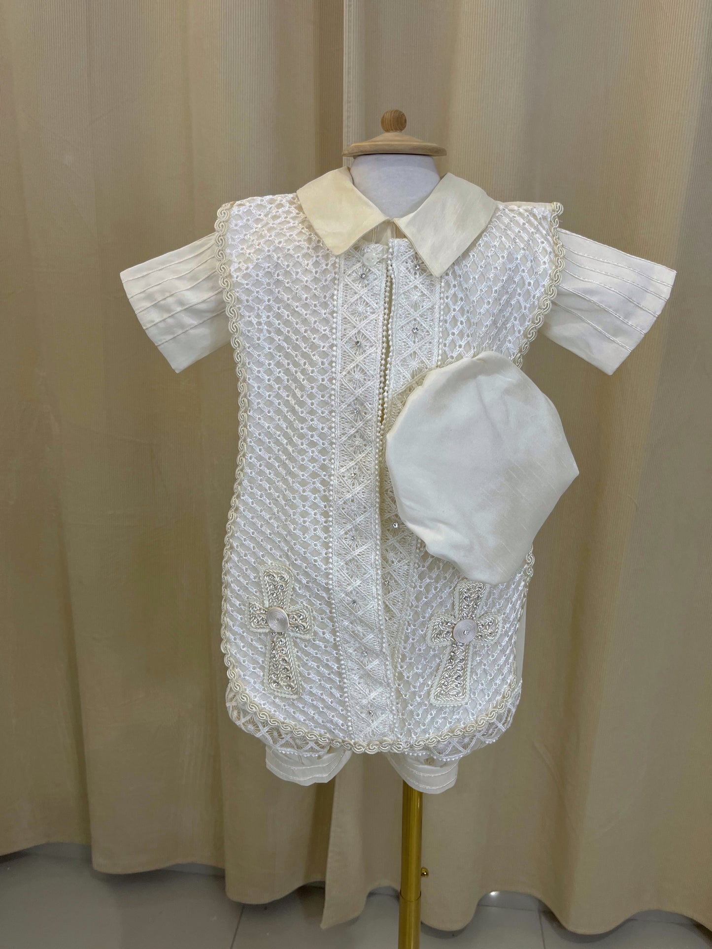 Ropón bombacho 163 +Kit de vela Bautizo Niño Bebe