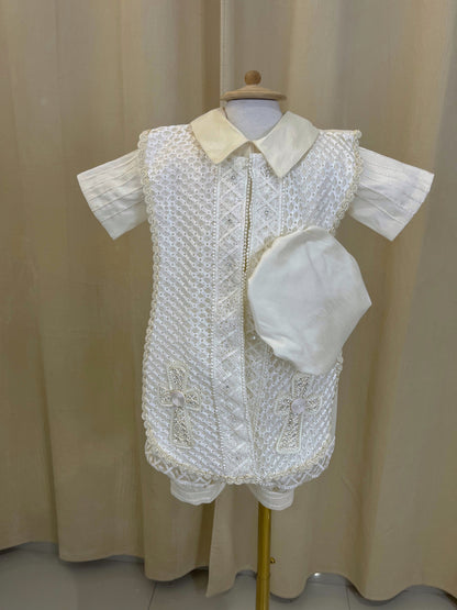 Ropón bombacho 163 +Kit de vela Bautizo Niño Bebe