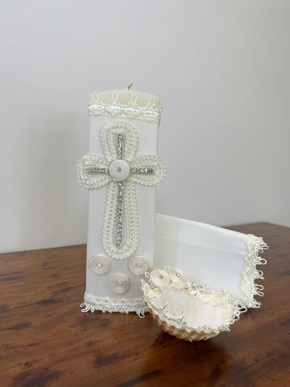 KIT de Vela Bautizo #2 Perla Niño Bebe