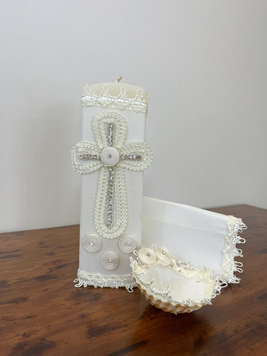 KIT de Vela Bautizo #2 Perla Niño Bebe