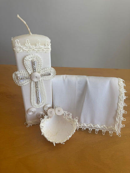 KIT de Vela Bautizo #2 Perla Niño Bebe