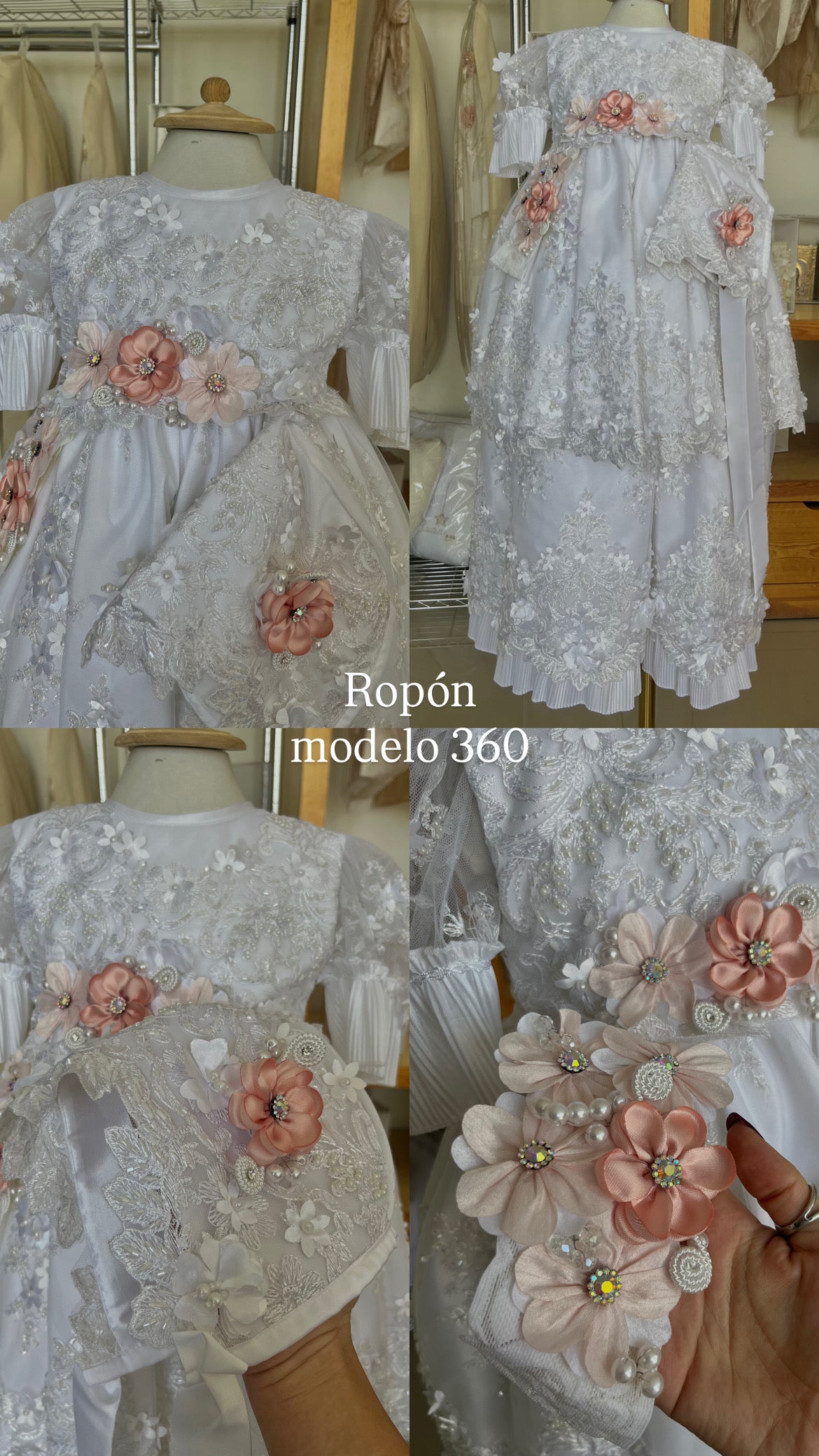 Ropon Desmontable 360 + Kit Bautizo Niña Bebe