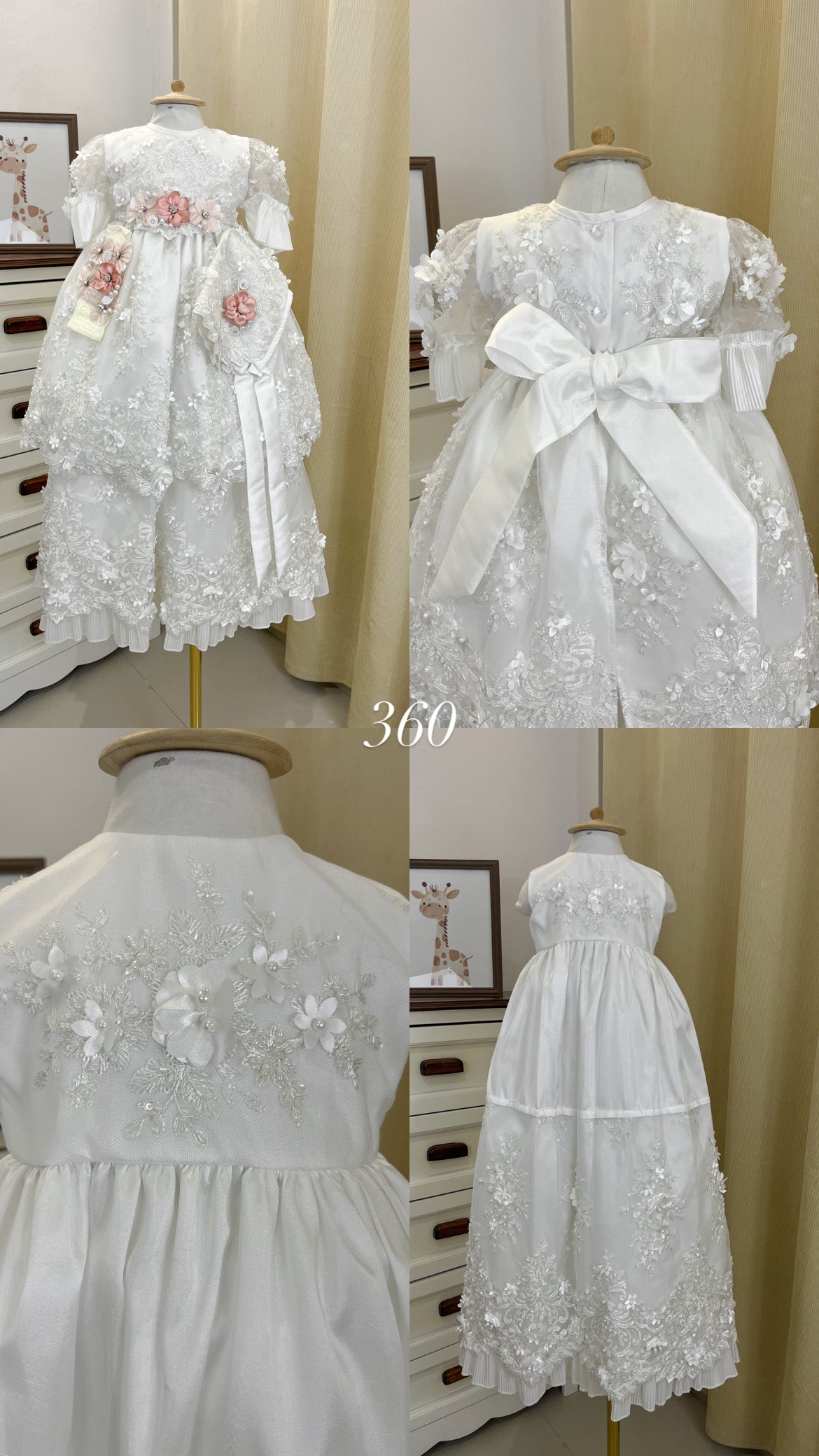 Ropon Desmontable 360 + Kit Bautizo Niña Bebe