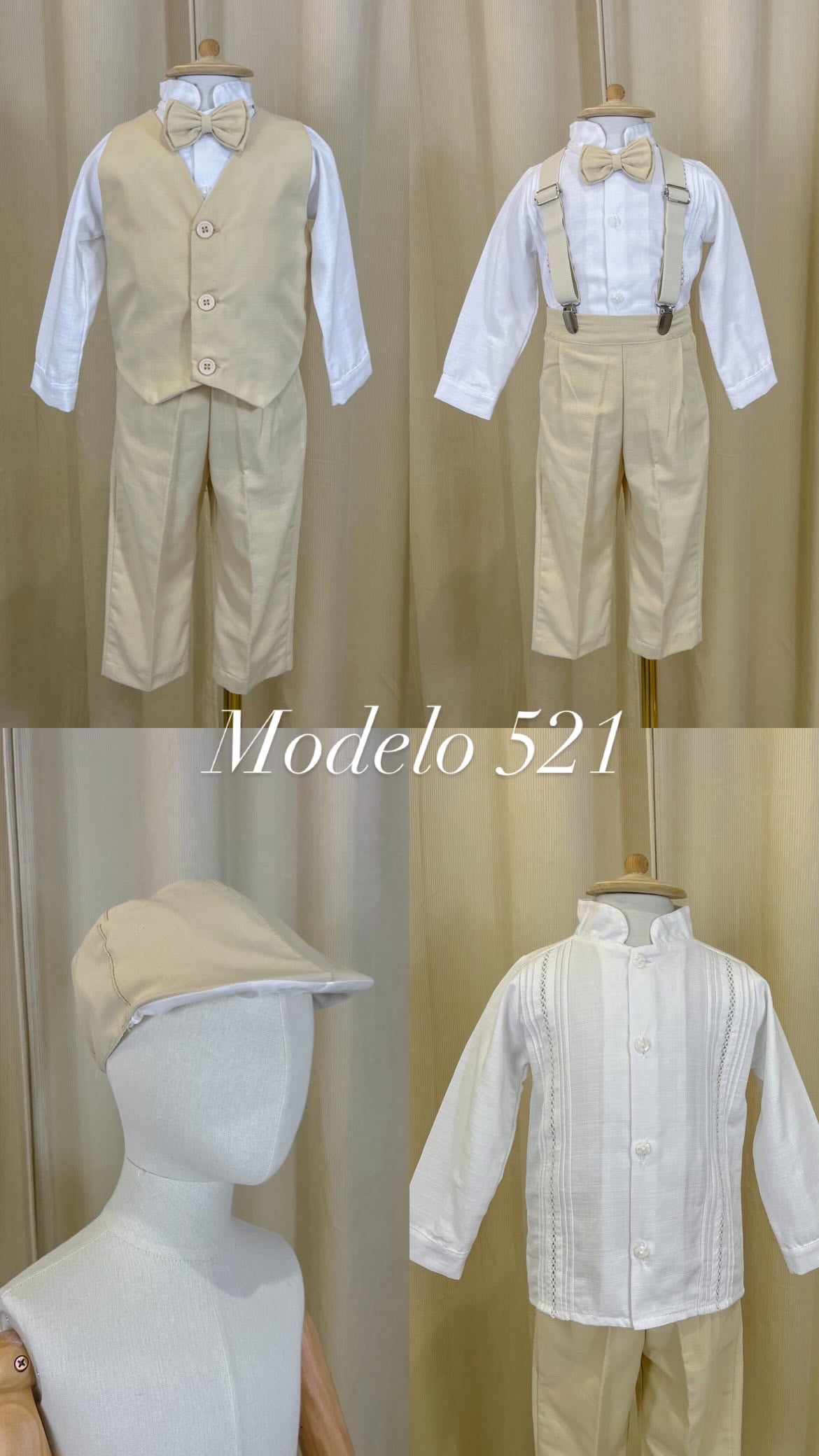 Conjunto Traje Formal con Chaleco y Tirantes 521 Niño bebe