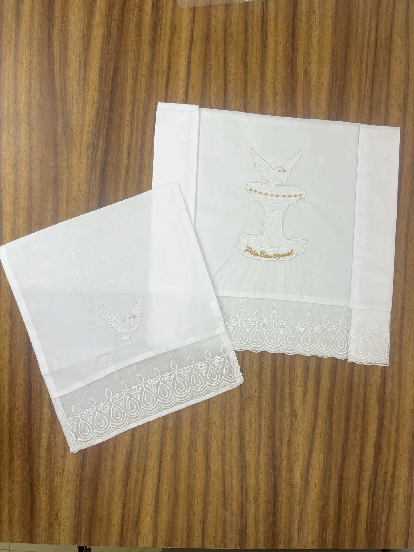 Sabana Bordada Arete con Funda Bautizo Bebe