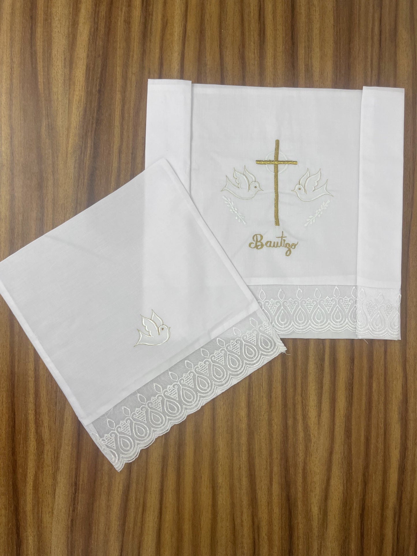 Sabana Bordada Arete con Funda Bautizo Bebe