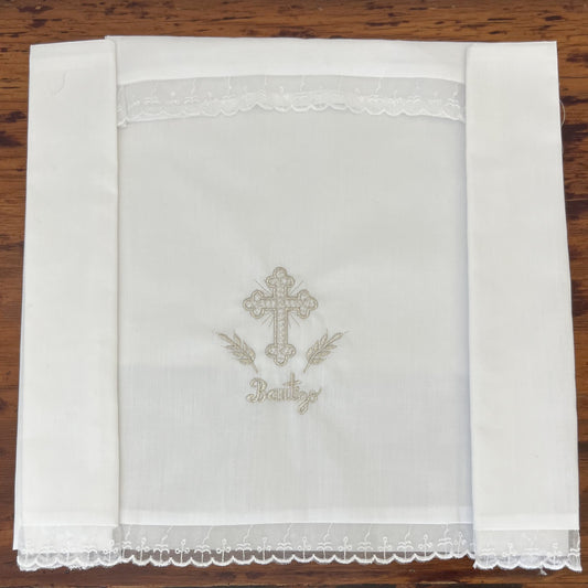Sabana Bordada con Funda Bautizo Bebe