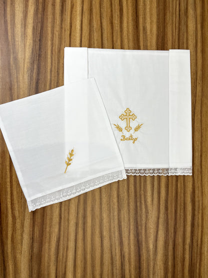 Sabana Bordada con Funda Bautizo Bebe