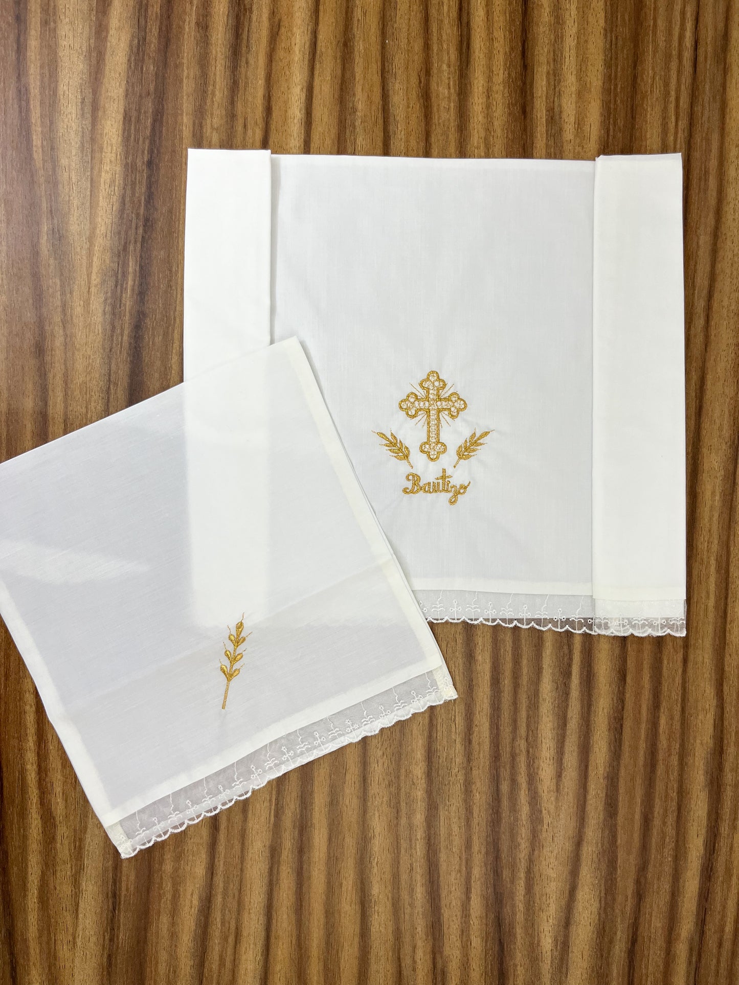 Sabana Bordada con Funda Bautizo Bebe