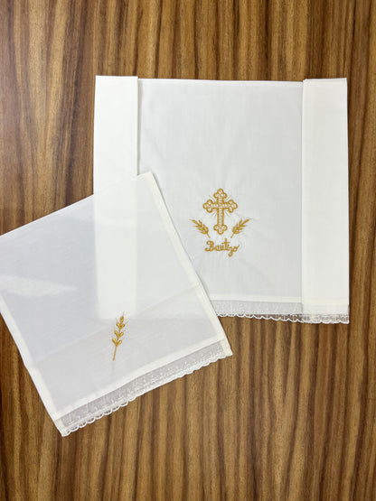 Sabana Bordada con Funda Bautizo Bebe