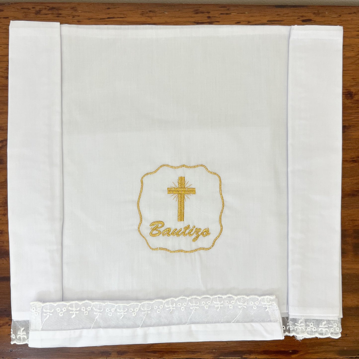 Sabana Bordada con Funda Bautizo Bebe