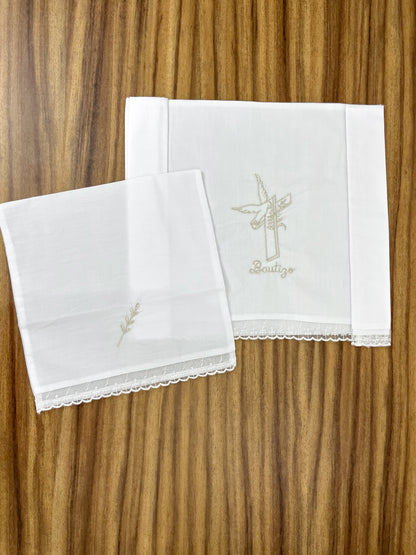 Sabana Bordada con Funda Bautizo Bebe