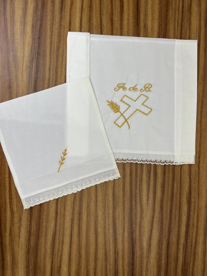 Sabana Bordada con Funda Bautizo Bebe