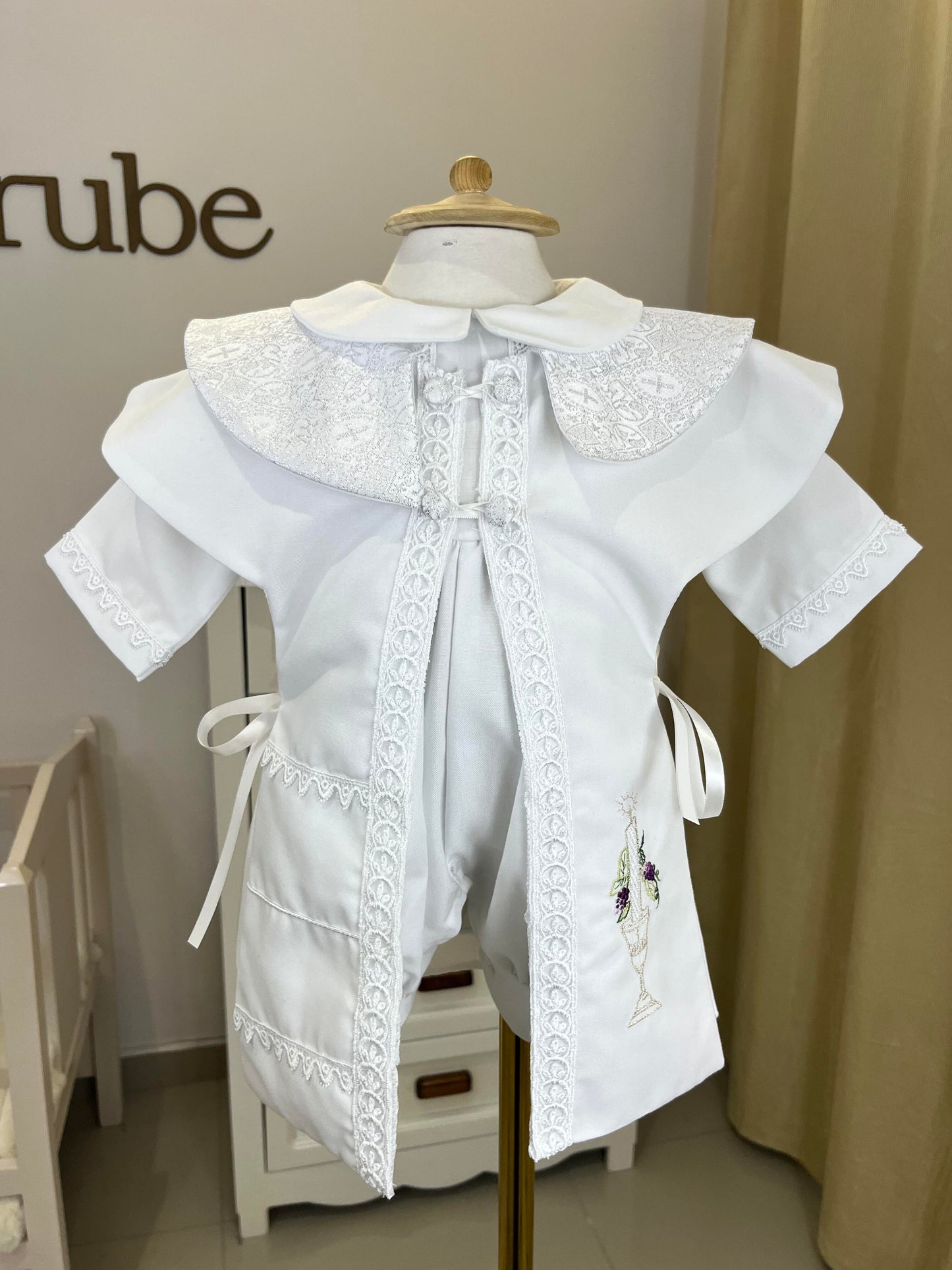 Ropon Bombacho  Bordado 36 Bautizo Bebe