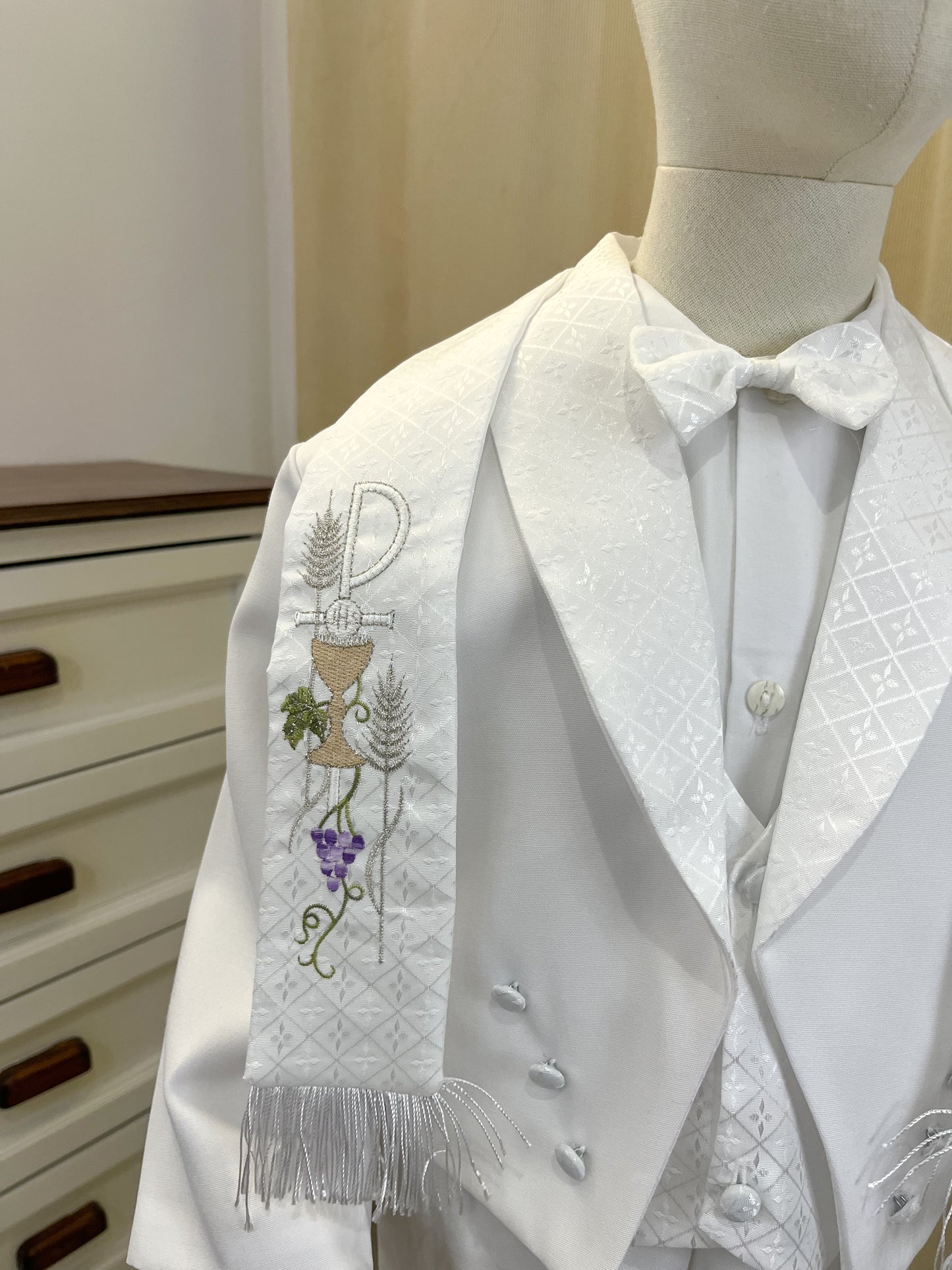 Conjunto Traje Formal Rombo con Estola Niño Bebe