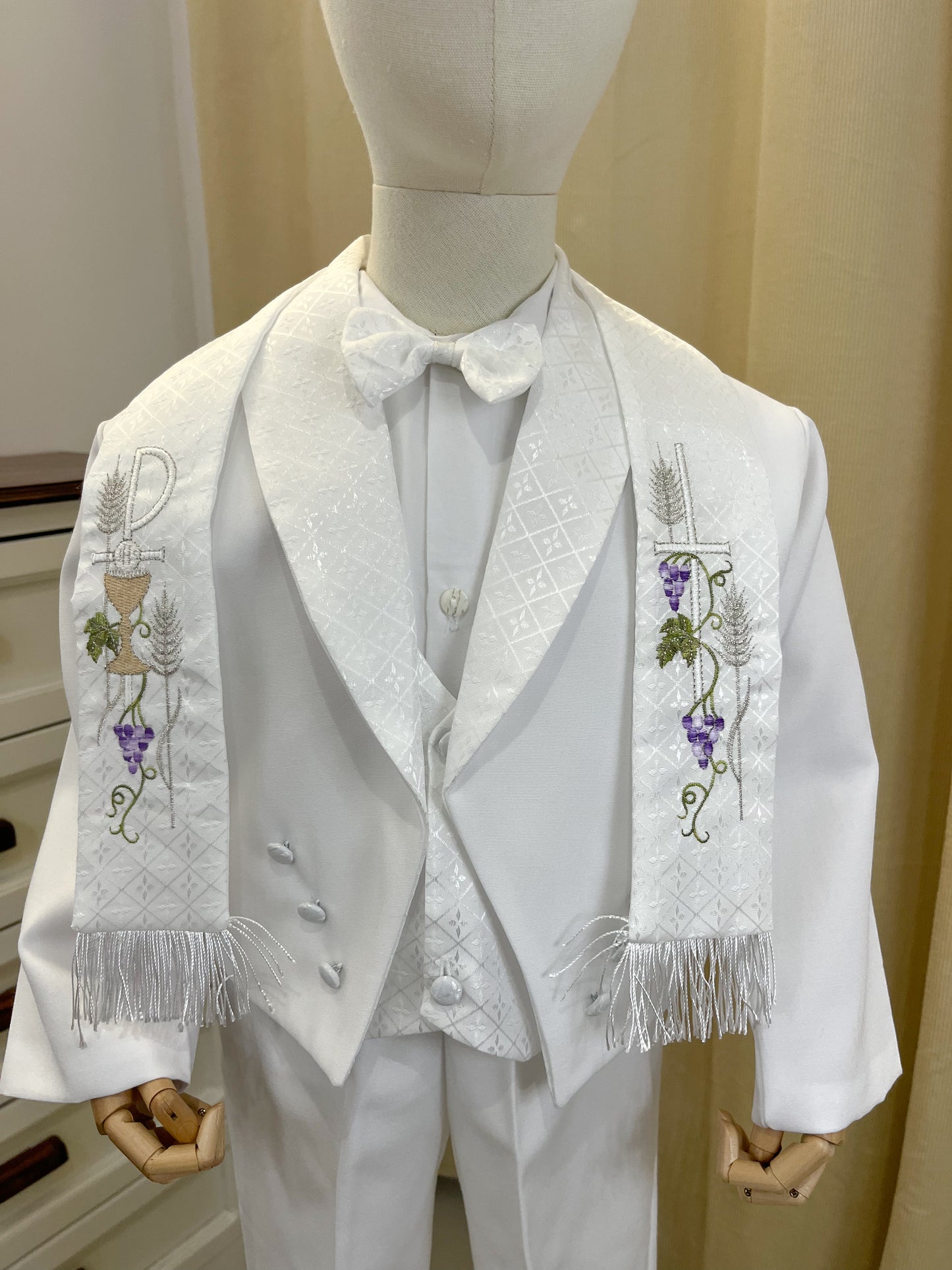 Conjunto Traje Formal Rombo con Estola Niño Bebe