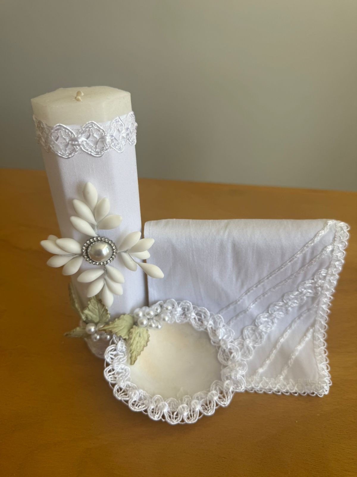 KIT de Vela Bautizo Monaguillo Blanca Niño Bebe