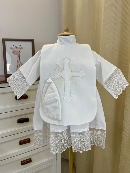 Vestido Ropon Recuerdo Bautismal Bautizo Bebe
