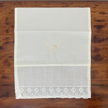 Sabana Bordada Redonda con Funda Bautizo Bebe