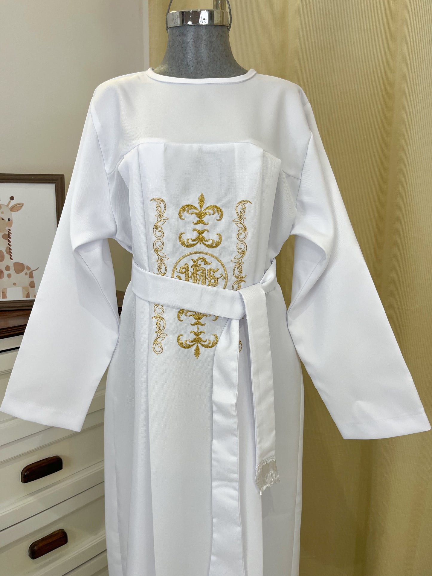 Túnica Comunion Confirmacion Con "Fajo" unisex