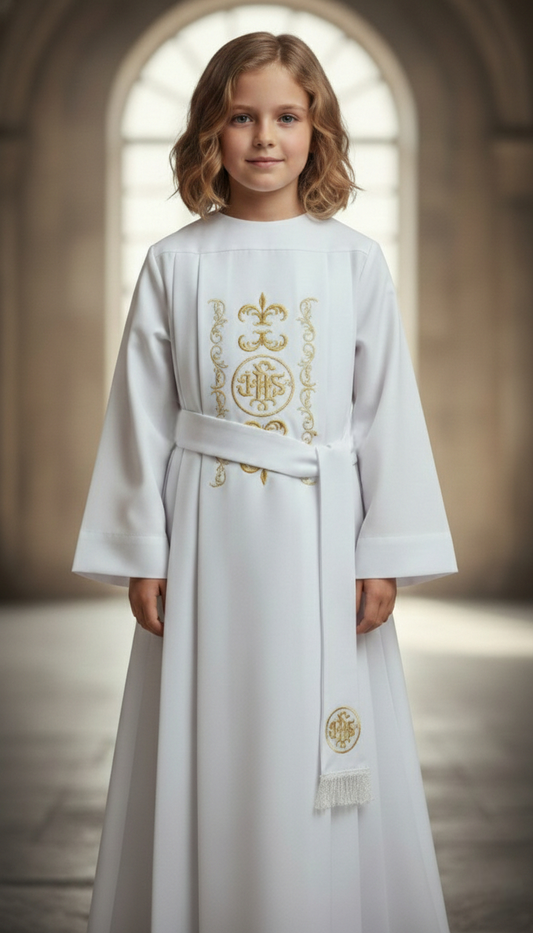 Túnica Comunion Confirmacion Con "Fajo" unisex