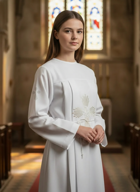 Túnica Comunion Confirmacion "Cruz Resplandor" unisex