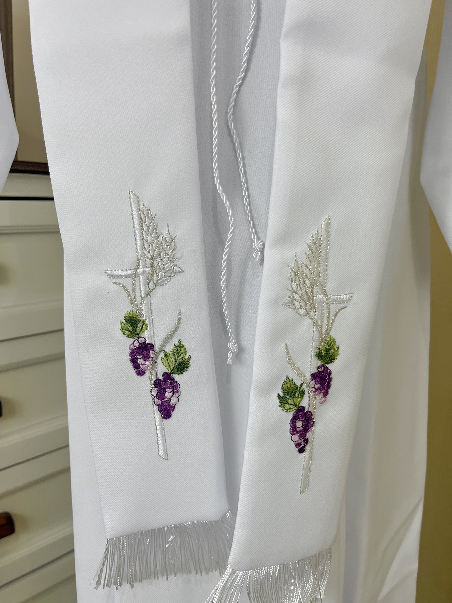 Túnica Comunion Confirmacion Con Estola "Uvas" unisex