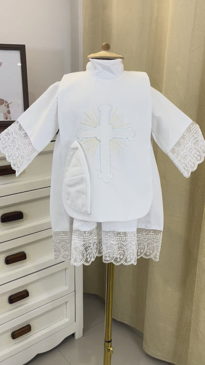 Vestido Ropon Recuerdo Bautismal Bautizo Bebe