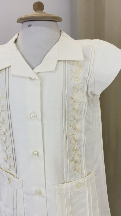 Vestido Guayabera Bordado 126 Niña Bebe