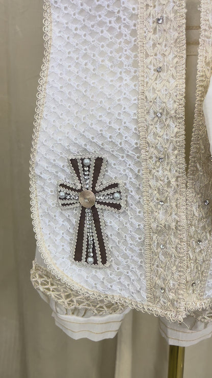 Ropón bombacho 163 +Kit de vela Bautizo Niño Bebe