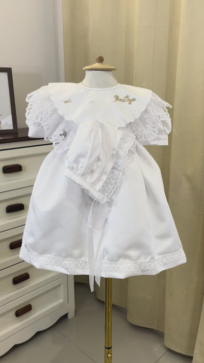 Vestido Batita Ropon Mi Bautizo Niña Bebe